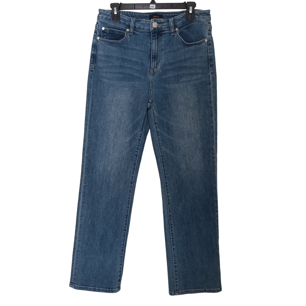 Quince Stretch High Rise Straight Jeans Womens 30 Medium Wash Blue KDW01
